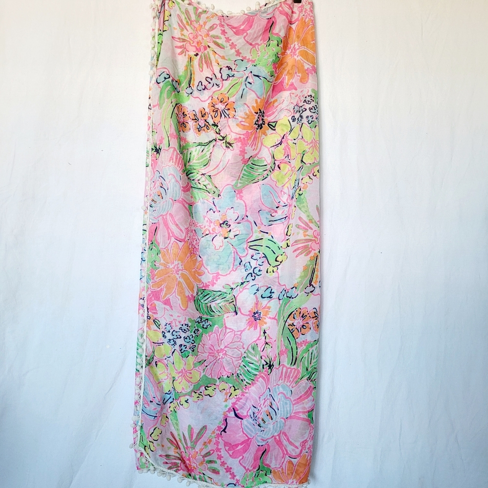 LILY PULITZER Nosey Posey Swimsuit Wrap Tropical Floral Beach Vacation